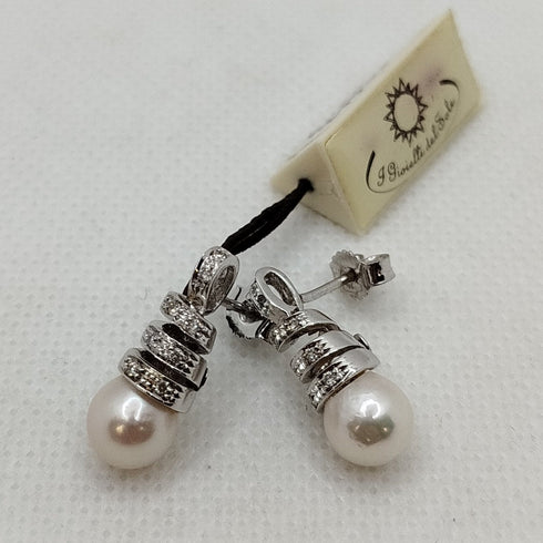 Orecchini Perla e Diamanti oro 18k | Gioiellitosti.it